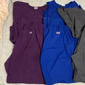 Womens large scrub set lot of 4 tops and 4 pants EUC